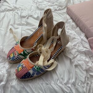 Coach Colorful Patchwork Espadrille Wedges